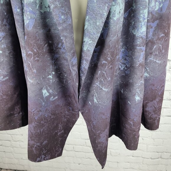 Coldwater Creek Blue & Purple Lightweight Open Notch Blazer Jacket Size 20 - Picture 8 of 13